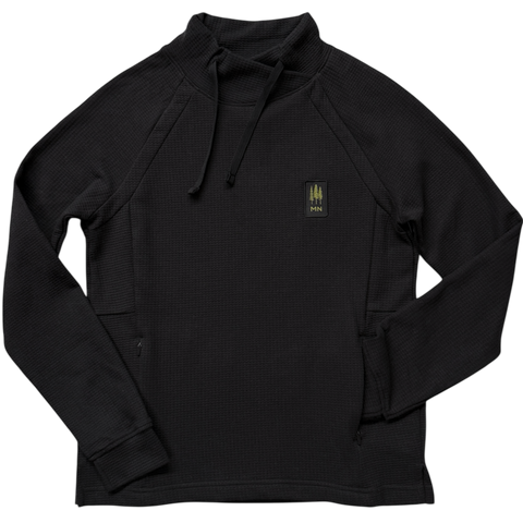 MN Pine Trio Waffle Cross-Neck Pullover