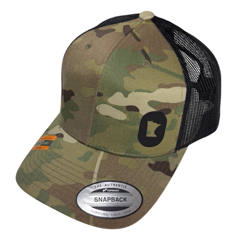 MN Oval Silicone Patch Trucker Hat - Olive Multicam