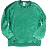 Acid Wash Pullover - Kelly Green