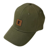 MN Leather Patch Baseball Hat - Olive