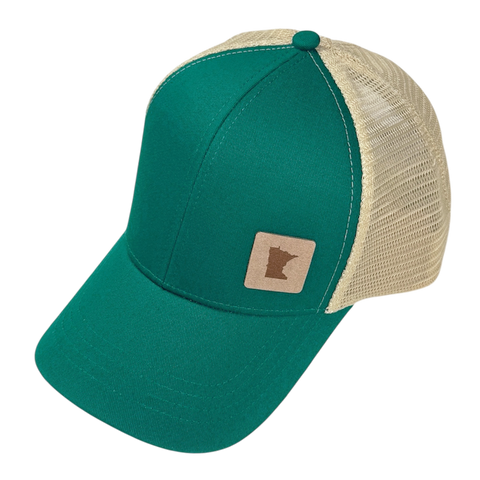MN Faux Suede Trucker Hat - Teal