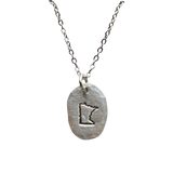 MN Hand-Stamped Pewter Necklae