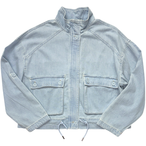 Denim Jacket With Cargo Pocket - Light Wash