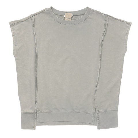 Acid Washed Hi-low Top - Sleet