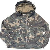 Boxy Camo Raglan Sleeve Denim Jacket