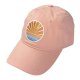 Watercolor Sun Patch Baseball Hat - Peach