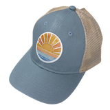 Watercolor Sun Patch Ponytail Baseball Hat - Dusty Blue