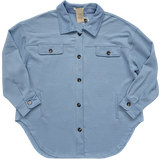 Waffle Shacket - Dusty Blue