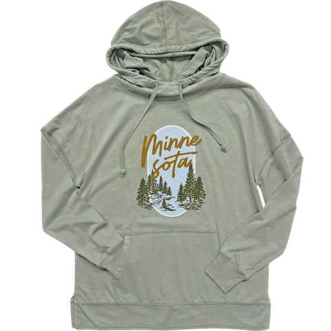 MN Oval Landscape Long Sleeve Hooded Tee