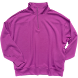 1/4-Zip Scuba Pullover with Pockets - Plum