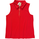Sun-Cool Sporty Zip Tank - Ruby