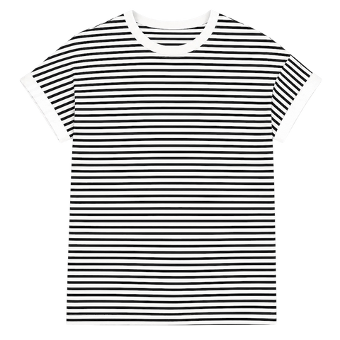 Stripe Contrast Trim Top