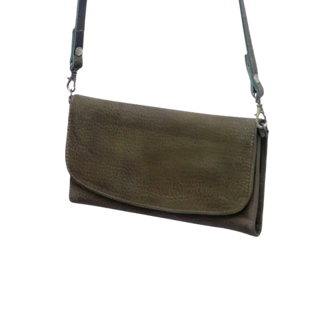 Genuine Leather Crossbody Wallet