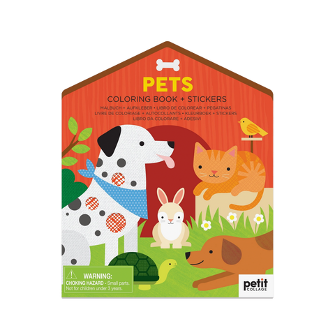 Coloring Book with Stickers: Pets