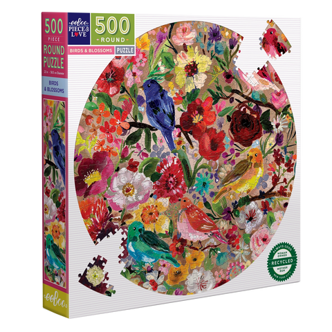 Birds & Blossoms 500-Piece Round Puzzle