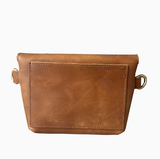 Light Brown Crazy Horse Genuine Leather Crossbody - Small