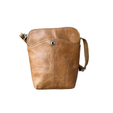 Genuine Leather Phone Pouch Crossbody - Camel