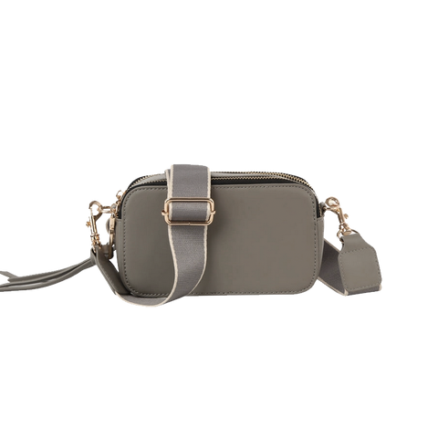 Double-Zip Crossbody Bag - Grey