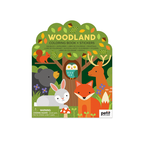 Petite Coloring Book with Stickers - Woodland