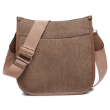 Denim Crossbody Bag - Brown