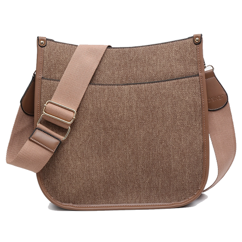 Denim Crossbody Bag - Brown