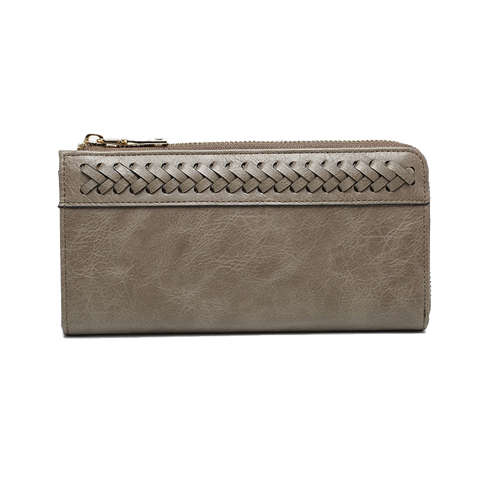 Braided Wallet - Warm Grey