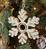 Clear Enamel Snowflake Ornament