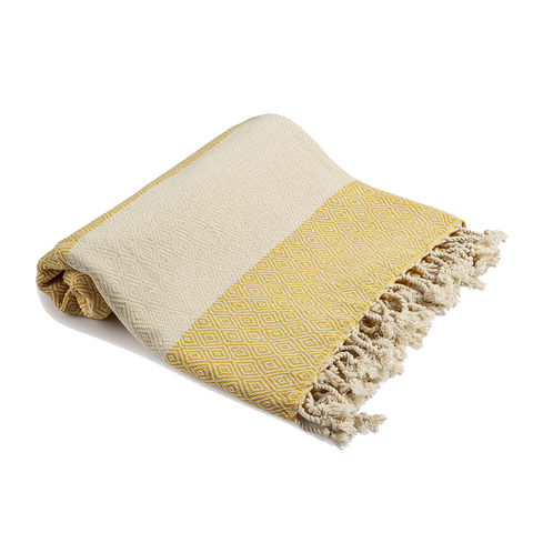 Oversized Turkish Beach Towel - Mustard