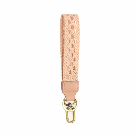 Wristlet Keychain - Braided Pink