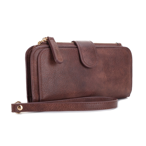 Multi-Section Wristlet Wallet - Chocolate
