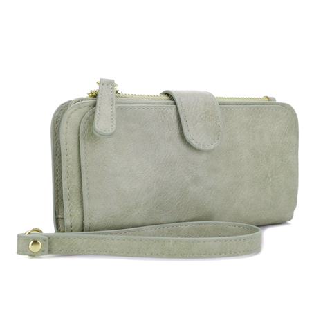 Multi-Section Wristlet Wallet - Light Sage