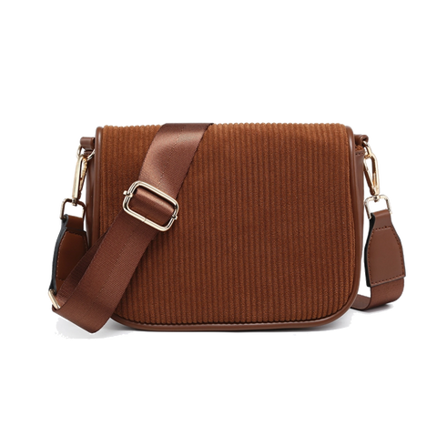 Corduroy Crossbody - Cognac