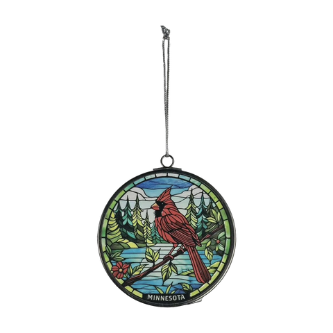 Stained Glass Ornament - MN Cardinal
