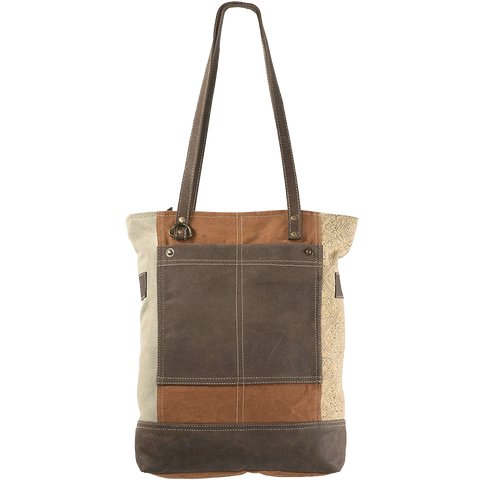 Upcycled Canvas Tote - Brown