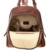 Genuine Leather Woven Backpack