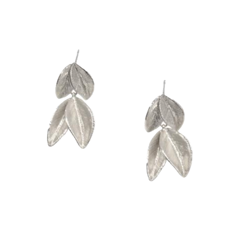 Joy Susan Leaves Earrings - Silver