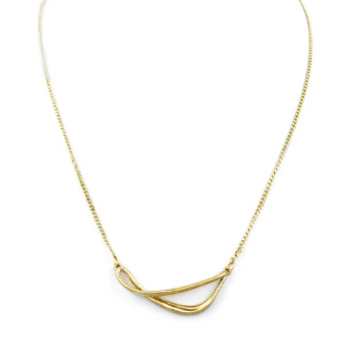 Worn Gold Infinity Twist Necklace