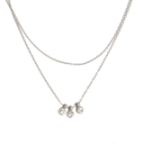 Silver Crystal 2-Row Necklace