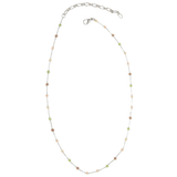 Silver Multi Pastel Beaded Necklace