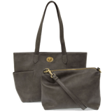 Joy Susan Turnlock Tote Bag Set - Charcoal