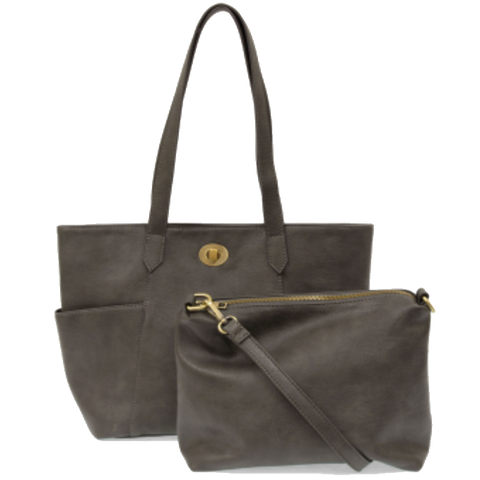 Joy Susan Turnlock Tote Bag Set - Charcoal