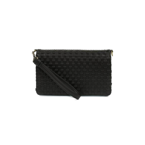 Joy Susan Woven Crossbody Wallet - Black