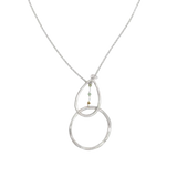 Silver Drop Loop Beaded Necklace