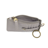 Joy Susan Small Card Wallet with Keyring - Light Gray