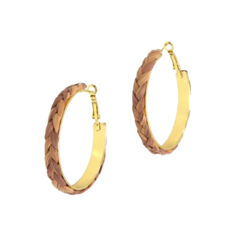 Joy Susan Raffia Braided Hoop Earrings