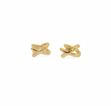 Joy Susan Gold Criss Cross Huggie Earrings