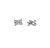 Joy Susan Silver Criss Cross Huggie Earrings