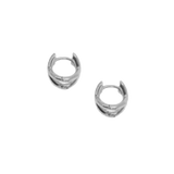 Joy Susan Silver Criss Cross Huggie Earrings