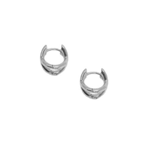 Joy Susan Silver Criss Cross Huggie Earrings