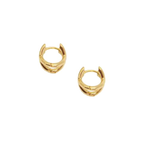Joy Susan Gold Criss Cross Huggie Earrings